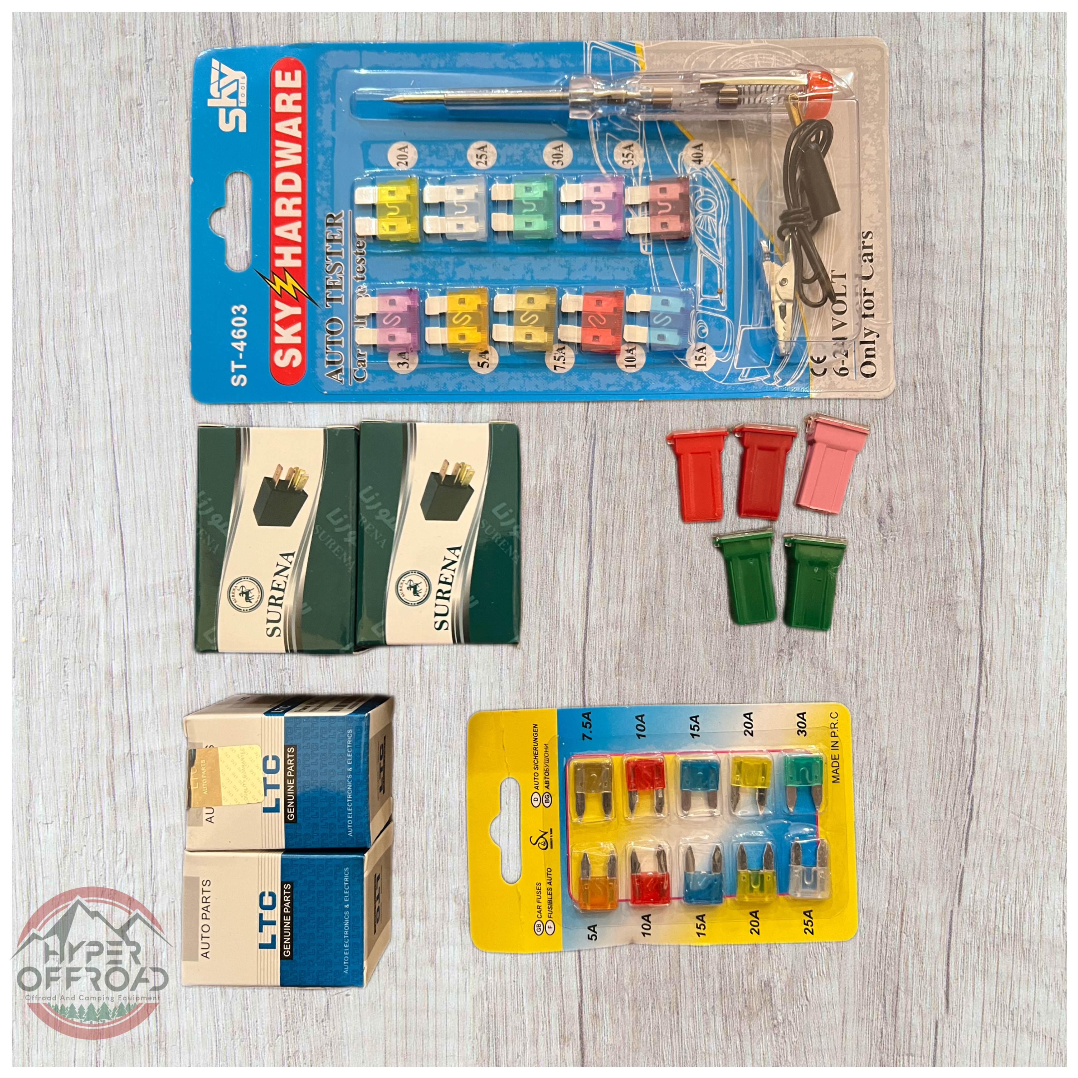 پک فیوز و رله های خودرو به همراه تستر